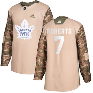 Authentic Adidas Youth Gary Roberts Toronto Maple Leafs Veterans Day Practice Jersey - Camo