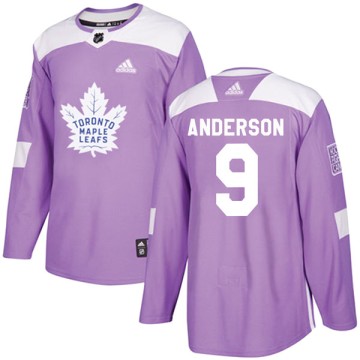 Authentic Adidas Youth Glenn Anderson Toronto Maple Leafs Fights Cancer Practice Jersey - Purple