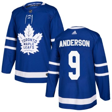Authentic Adidas Youth Glenn Anderson Toronto Maple Leafs Home Jersey - Blue