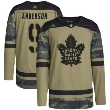 Authentic Adidas Youth Glenn Anderson Toronto Maple Leafs Military Appreciation Practice Jersey - Camo