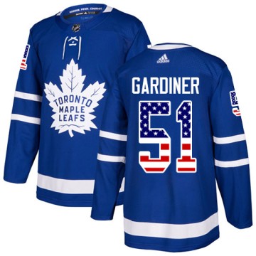 Authentic Adidas Youth Jake Gardiner Toronto Maple Leafs USA Flag Fashion Jersey - Royal Blue