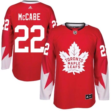 Authentic Adidas Youth Jake McCabe Toronto Maple Leafs Alternate Jersey - Red