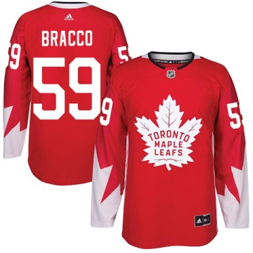 Authentic Adidas Youth Jeremy Bracco Toronto Maple Leafs Alternate Jersey - Red