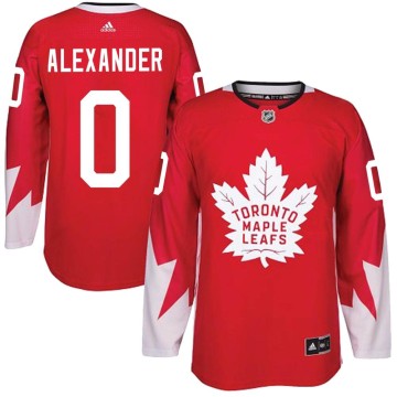 Authentic Adidas Youth Jett Alexander Toronto Maple Leafs Alternate Jersey - Red