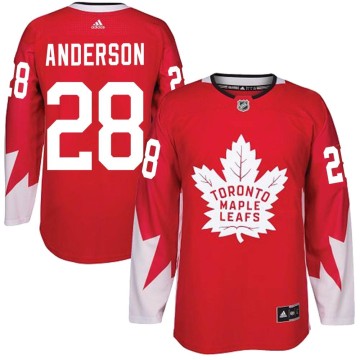 Authentic Adidas Youth Joey Anderson Toronto Maple Leafs Alternate Jersey - Red