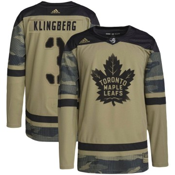 Authentic Adidas Youth John Klingberg Toronto Maple Leafs Military Appreciation Practice Jersey - Camo
