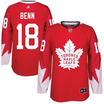 Authentic Adidas Youth Jordie Benn Toronto Maple Leafs Alternate Jersey - Red