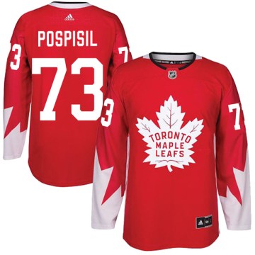Authentic Adidas Youth Kristian Pospisil Toronto Maple Leafs Alternate Jersey - Red