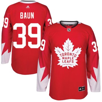 Authentic Adidas Youth Kyle Baun Toronto Maple Leafs Alternate Jersey - Red
