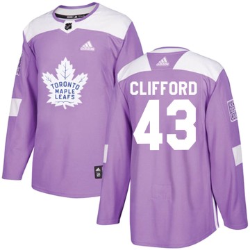 Authentic Adidas Youth Kyle Clifford Toronto Maple Leafs Fights Cancer Practice Jersey - Purple