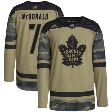 Authentic Adidas Youth Lanny McDonald Toronto Maple Leafs Military Appreciation Practice Jersey - Camo