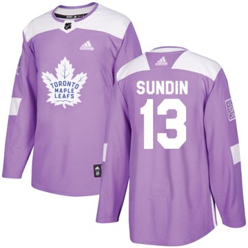 Authentic Adidas Youth Mats Sundin Toronto Maple Leafs Fights Cancer Practice Jersey - Purple