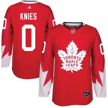 Authentic Adidas Youth Matthew Knies Toronto Maple Leafs Alternate Jersey - Red