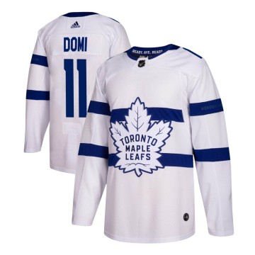 Authentic Adidas Youth Max Domi Toronto Maple Leafs 2018 Stadium Series Jersey - White