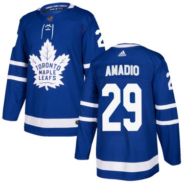 Authentic Adidas Youth Michael Amadio Toronto Maple Leafs Home Jersey - Blue