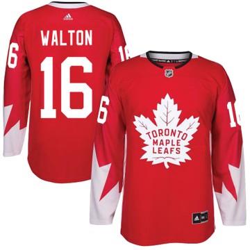 Authentic Adidas Youth Mike Walton Toronto Maple Leafs Alternate Jersey - Red