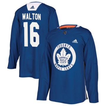 Authentic Adidas Youth Mike Walton Toronto Maple Leafs Practice Jersey - Royal