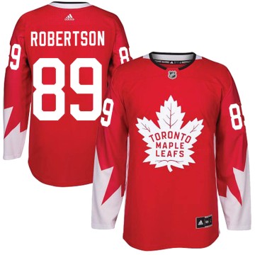 Authentic Adidas Youth Nicholas Robertson Toronto Maple Leafs Alternate Jersey - Red