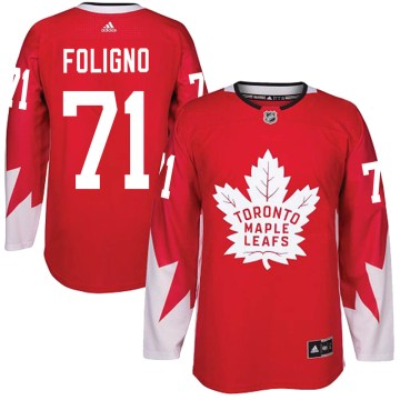 Authentic Adidas Youth Nick Foligno Toronto Maple Leafs Alternate Jersey - Red