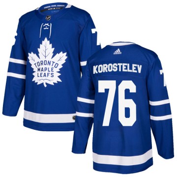 Authentic Adidas Youth Nikita Korostelev Toronto Maple Leafs Home Jersey - Blue