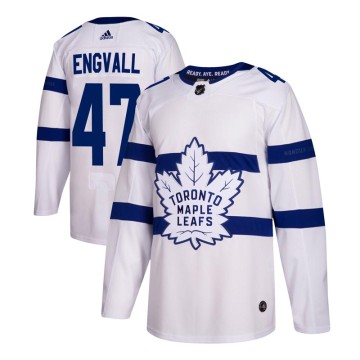 Authentic Adidas Youth Pierre Engvall Toronto Maple Leafs 2018 Stadium Series Jersey - White