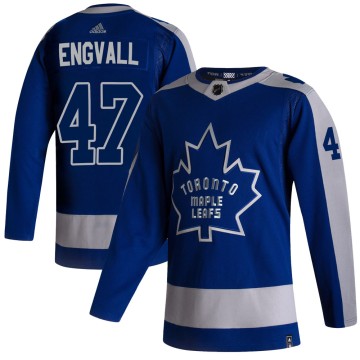 Authentic Adidas Youth Pierre Engvall Toronto Maple Leafs 2020/21 Reverse Retro Jersey - Blue
