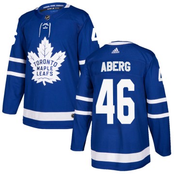 Authentic Adidas Youth Pontus Aberg Toronto Maple Leafs Home Jersey - Blue