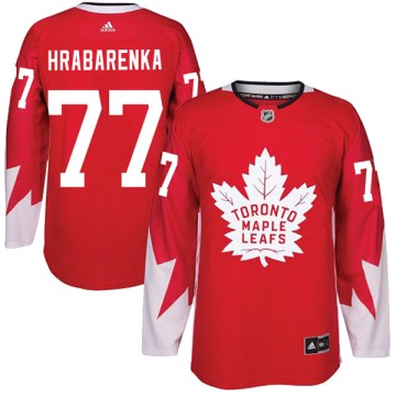 Authentic Adidas Youth Raman Hrabarenka Toronto Maple Leafs Alternate Jersey - Red
