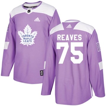 Authentic Adidas Youth Ryan Reaves Toronto Maple Leafs Fights Cancer Practice Jersey - Purple