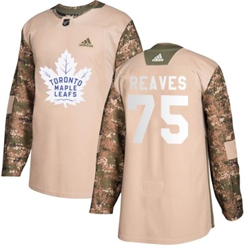 Authentic Adidas Youth Ryan Reaves Toronto Maple Leafs Veterans Day Practice Jersey - Camo