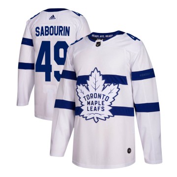 Authentic Adidas Youth Scott Sabourin Toronto Maple Leafs 2018 Stadium Series Jersey - White