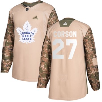 Authentic Adidas Youth Shayne Corson Toronto Maple Leafs Veterans Day Practice Jersey - Camo