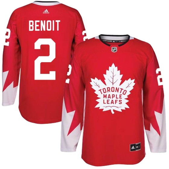 Authentic Adidas Youth Simon Benoit Toronto Maple Leafs Alternate Jersey - Red