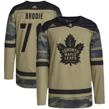 Authentic Adidas Youth TJ Brodie Toronto Maple Leafs Military Appreciation Practice Jersey - Camo