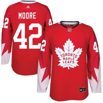 Authentic Adidas Youth Trevor Moore Toronto Maple Leafs Alternate Jersey - Red