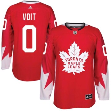 Authentic Adidas Youth Ty Voit Toronto Maple Leafs Alternate Jersey - Red