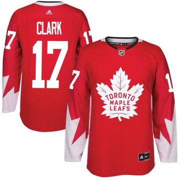 Authentic Adidas Youth Wendel Clark Toronto Maple Leafs Alternate Jersey - Red