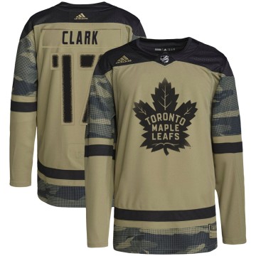 Authentic Adidas Youth Wendel Clark Toronto Maple Leafs Military Appreciation Practice Jersey - Camo
