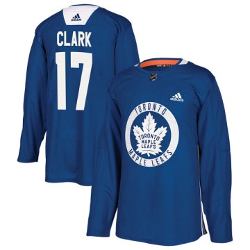 Authentic Adidas Youth Wendel Clark Toronto Maple Leafs Practice Jersey - Royal