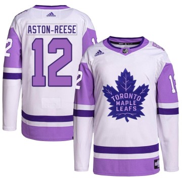 Authentic Adidas Youth Zach Aston-Reese Toronto Maple Leafs Hockey Fights Cancer Primegreen Jersey - White/Purple