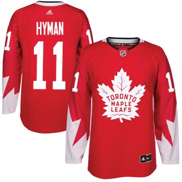 Authentic Adidas Youth Zach Hyman Toronto Maple Leafs Alternate Jersey - Red