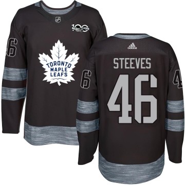 Authentic Men's Alex Steeves Toronto Maple Leafs 1917-2017 100th Anniversary Jersey - Black