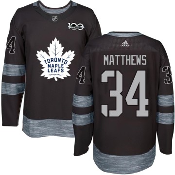 Authentic Men's Auston Matthews Toronto Maple Leafs 1917-2017 100th Anniversary Jersey - Black