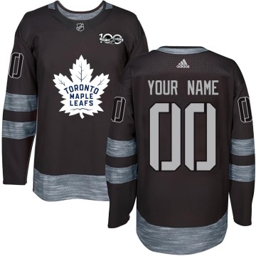 Authentic Men's Custom Toronto Maple Leafs Custom 1917-2017 100th Anniversary Jersey - Black