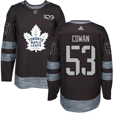 Authentic Men's Easton Cowan Toronto Maple Leafs 1917-2017 100th Anniversary Jersey - Black