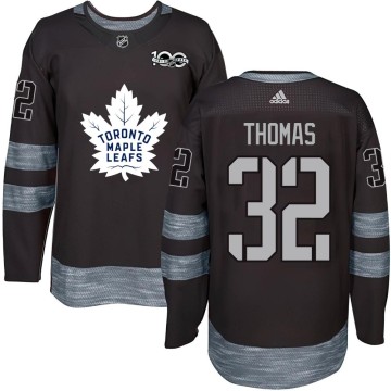 Authentic Men's Steve Thomas Toronto Maple Leafs 1917-2017 100th Anniversary Jersey - Black