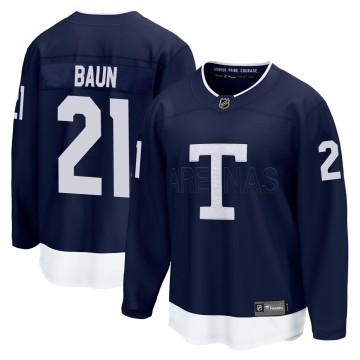Breakaway Fanatics Branded Men's Bobby Baun Toronto Maple Leafs 2022 Heritage Classic Jersey - Navy