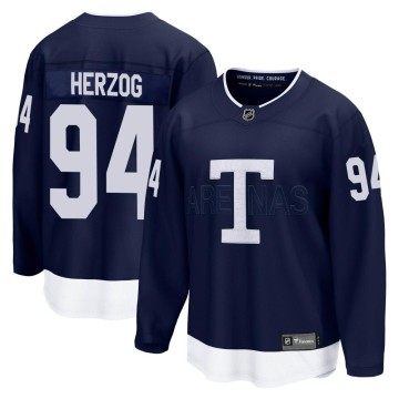 Breakaway Fanatics Branded Men's Fabrice Herzog Toronto Maple Leafs 2022 Heritage Classic Jersey - Navy