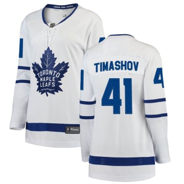 Breakaway Fanatics Branded Women's Dmytro Timashov Toronto Maple Leafs Away Jersey - White