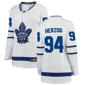 Breakaway Fanatics Branded Women's Fabrice Herzog Toronto Maple Leafs Away Jersey - White